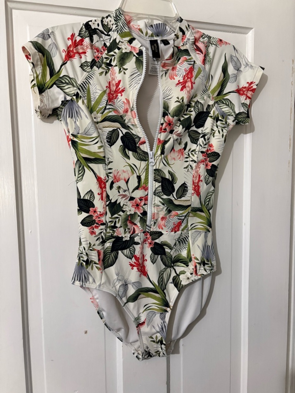 Floral Zip-Front One-Piece Swimsuit